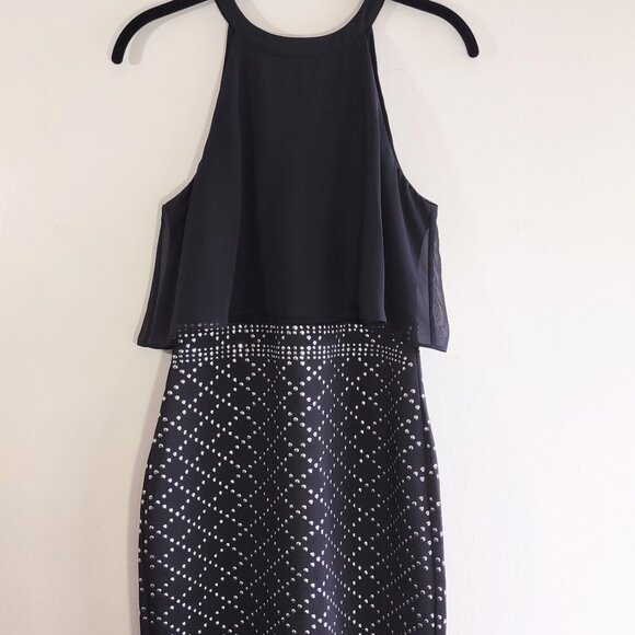 Guess Dresses & Skirts - Guess Studded Black Halter Mini Dress Punk Inspo Edgy Indie Whimsigoth Sz Small